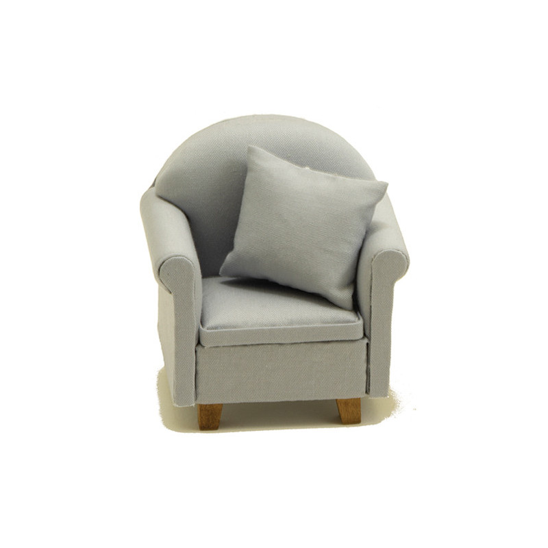 Chair with Pillow, Gray
