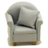 Chair with Pillow, Gray