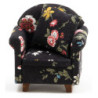 Chair With Pillow, Black Floral