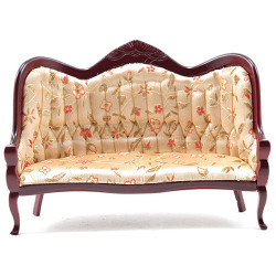 Victorian Sofa, Mahogany with Floral Fabric