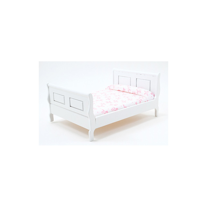 Sleigh Bed, White