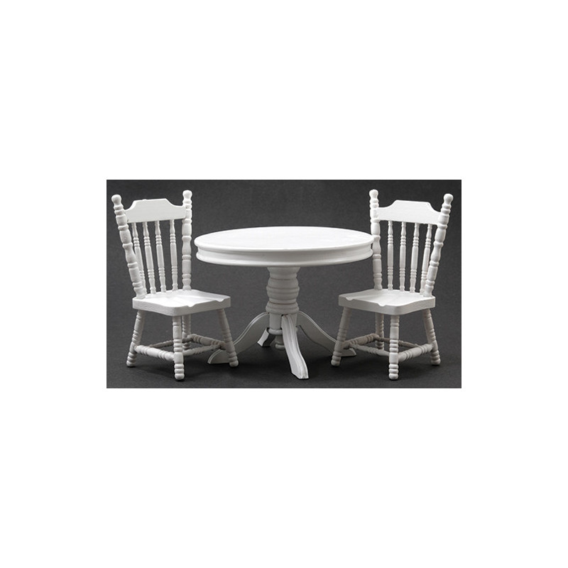 White Table with 2 Chairs