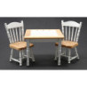 Oak/White Table with 2 Chairs