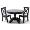 Black Pedestal Table with 2 Chairs