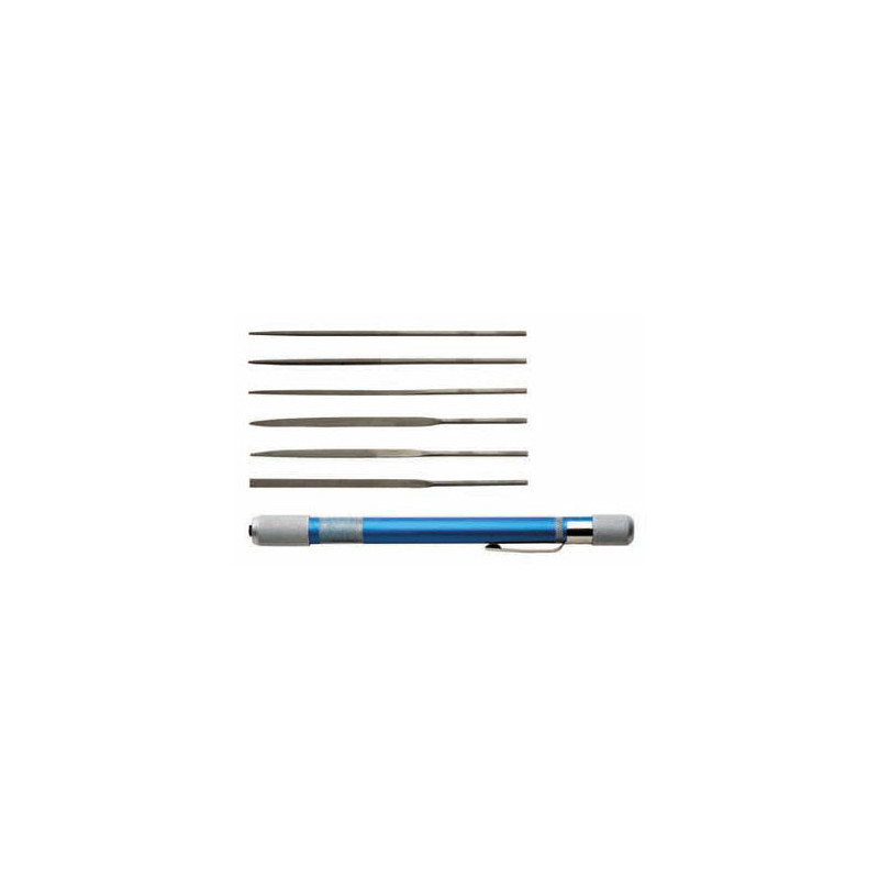 Aluminum File Handle w/6 Assorted Mini Needle File