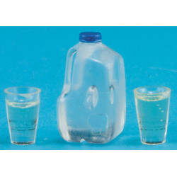 Water, Gallon with 2 Filled Glasses