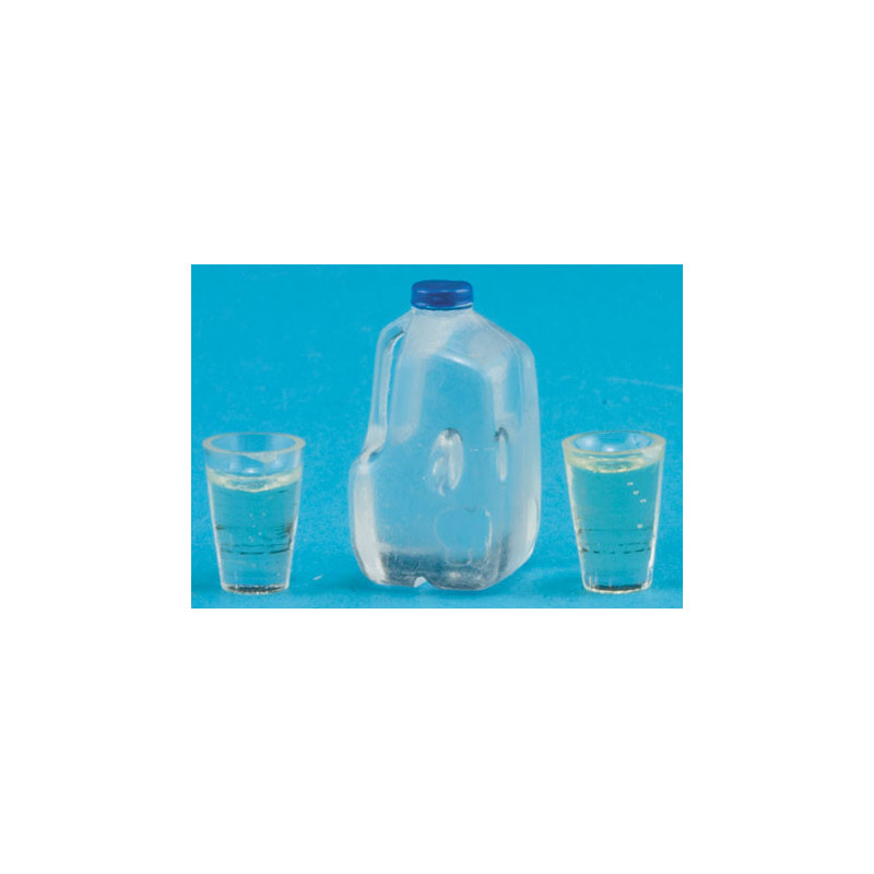 Water, Gallon with 2 Filled Glasses