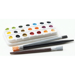 Paint Palette with 3 Brushes