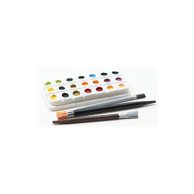 Paint Palette with 3 Brushes