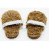 Men's Slippers, Brown with White