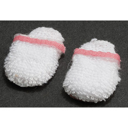Women's Slippers White with Pink