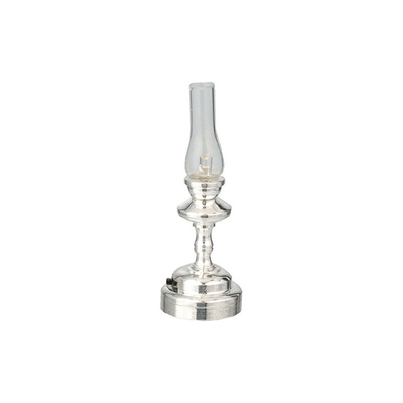 LED Silver Hurricane Lamp