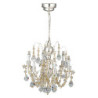 LED Silver 6-Arm Crystal Chandelier