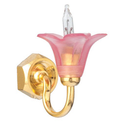 Pink Tulip Brass Sconce