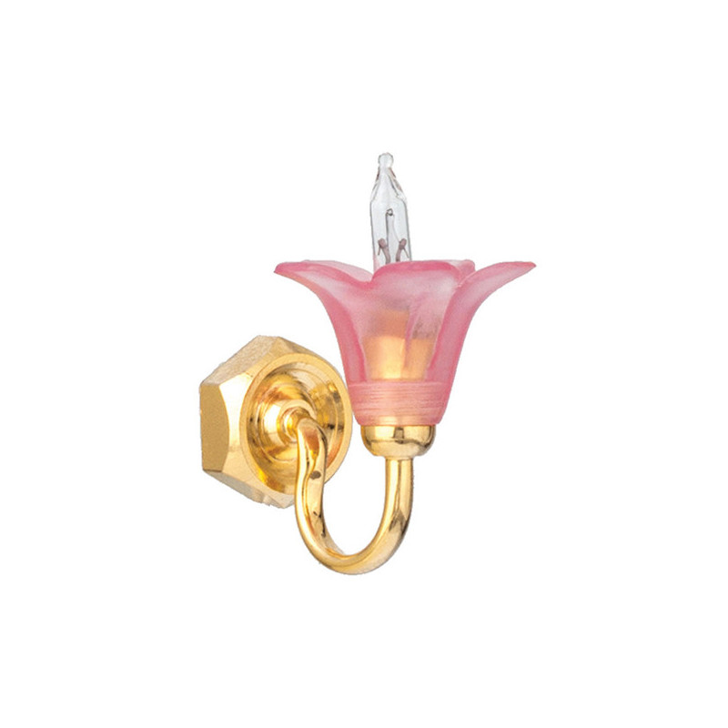 Pink Tulip Brass Sconce