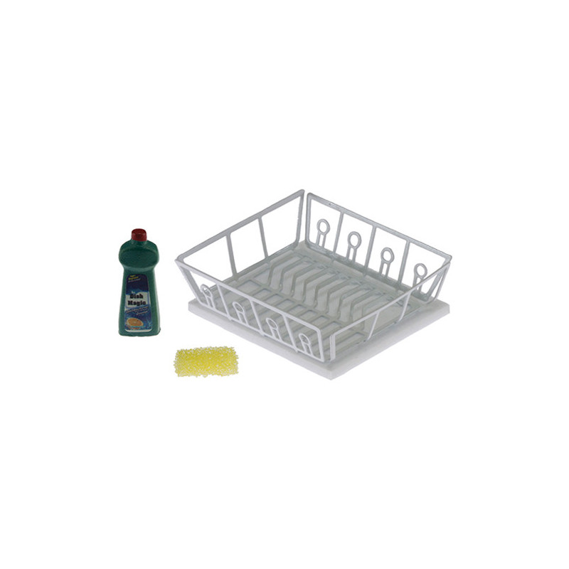 Dish Drainer w/Sponge & Detergent, Assorted, 1 Set