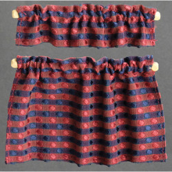 Cafe Curtains Red & Blue