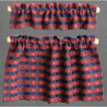Cafe Curtains Red & Blue