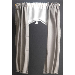 Curtains:  Grey Curtain with White Shade