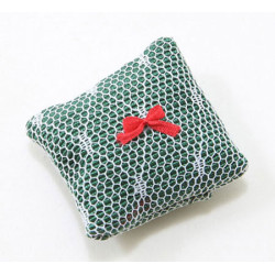 Pillow, Lace Over Green Fabric