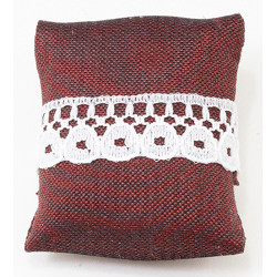 Pillow, Burgundy With White Bow