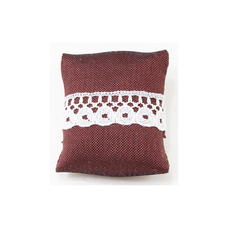 Pillow, Burgundy With White Bow