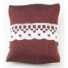 Pillow, Burgundy With White Bow
