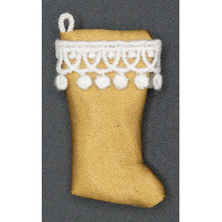 Stocking, Gold With White Lace Tassel