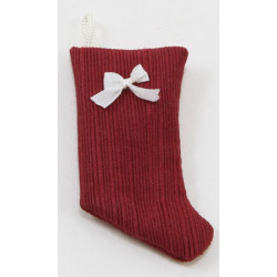 Stocking, Cranberry With White Bow
