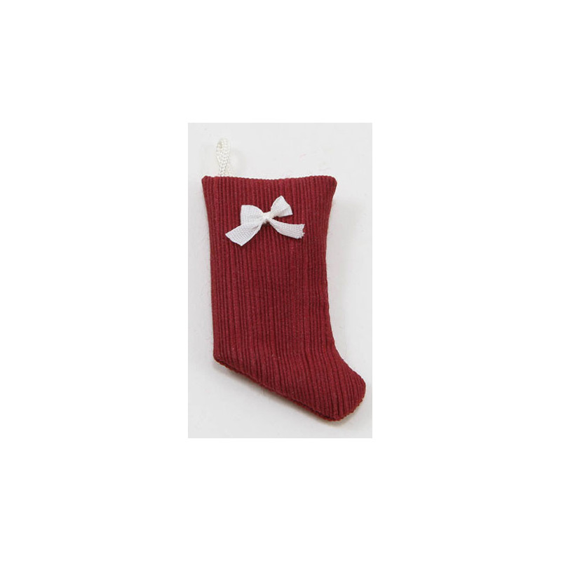 Stocking, Cranberry With White Bow