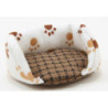 Dog Bed, Small, Paw Print With Checker Pattern Print