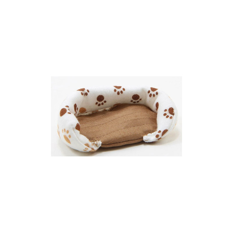 Dog Bed, Large, Paw Print With Brown Fabric