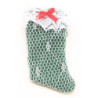 Stocking, Lace over Green Fabric