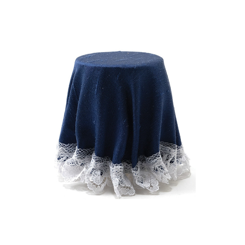 Skirted Table: Navy Blue with Lace Trim