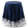 Skirted Table: Navy Blue with Lace Trim