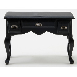 Desk, Black With Pewter Hardware