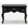 Desk, Black With Pewter Hardware