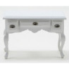 Desk, White With Pewter Hardware