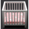 Slatted Play Pen, White with Pink Fabric