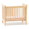 Slatted Nursery Crib, Oak with Pink Fabric