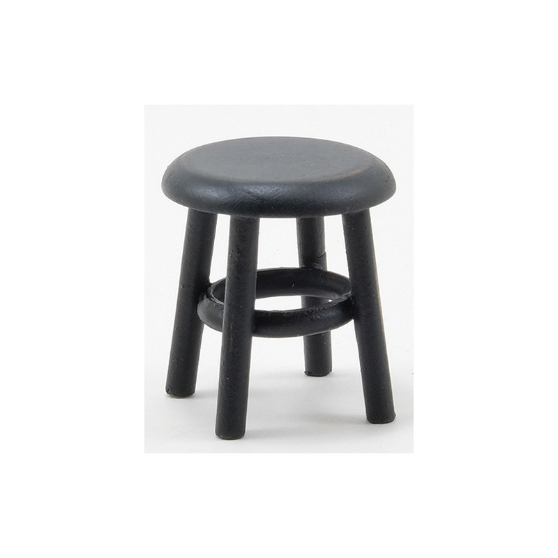 Stool, Distressed Black, 1-1/2 Inch