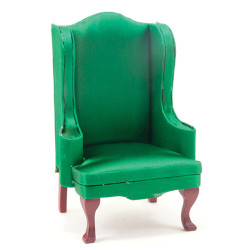 Chair, Mahogany with Emerald Green Fabric