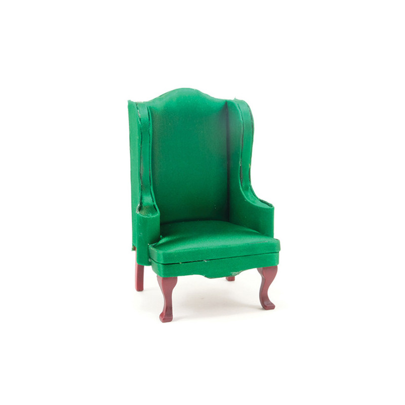 Chair, Mahogany with Emerald Green Fabric