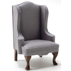 Chair, Walnut with Gray Fabric