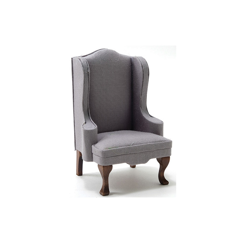 Chair, Walnut with Gray Fabric