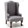 Chair, Walnut with Gray Fabric