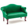 Sofa, Mahogany with Emerald Green Fabric