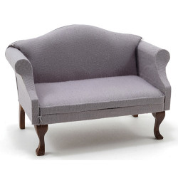 Sofa, Walnut with Gray Fabric