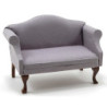 Sofa, Walnut with Gray Fabric