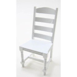 Ladder Back Side Chair, White